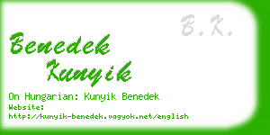 benedek kunyik business card
